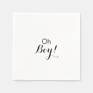 Modern kallgrafi Formal Oh Boy Baby Shower Pappersservett
