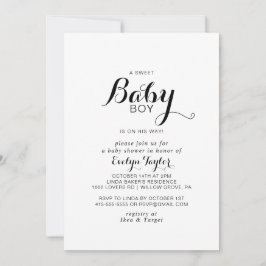 Modern kallgrafi Formell Pojke dusch Inbjudningar