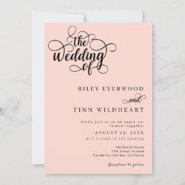 Modern kallgrafi Skriptbröllop - inbjudan