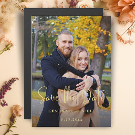 Modern kallgrafi - Spara datum Magnetisk Inbjudningskort