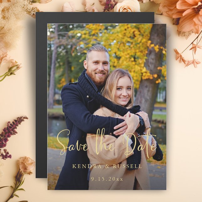 Modern kallgrafi - Spara datum Magnetisk Inbjudningskort (Skapare uppladdad)