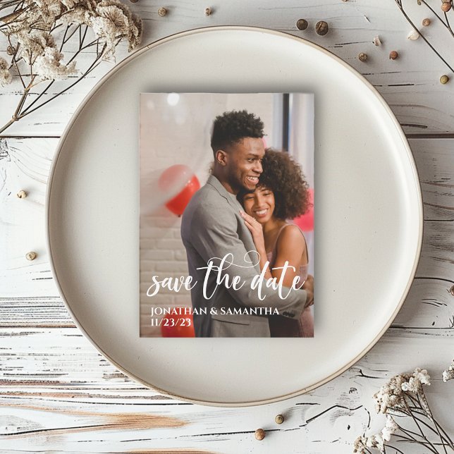 Modern kallgrafi - Spara datumbudget Anteckningskort (Skapare uppladdad)