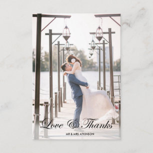 Modern Kalligrafi 2 Photo Bröllop - tackkort för Tack Kort