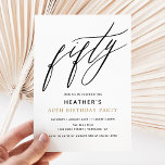 Modern kalligrafi 50:e Födelsedagsfesten Inbjudningar<br><div class="desc">Modern kalligrafi 50:e Födelsedagsfest inbjudan | Inbjudan till Vuxens födelsedag | Modern femtionde inbjudan | Födelsedagsfirande</div>