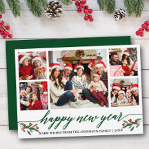 Modern kalligrafi 5 Photo Gott nytt år Grönt