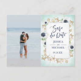 Modern kalligrafi Anemone Flower sparar datumet Inbjudan Vykort