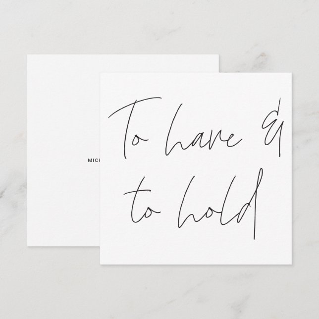 Modern kalligrafi är att ha och att hålla Bröllop Inbjudningar (Fram/baksida)