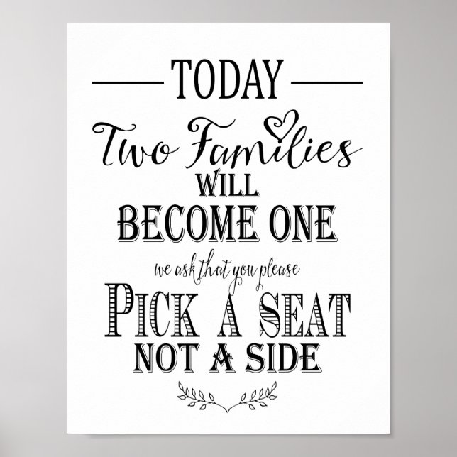 Modern kalligrafi av Bröllop-sätesritning Poster (Framsidan)