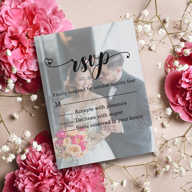 Modern kalligrafi avger foto osa bröllop inbjudan vykort (Skapare uppladdad)