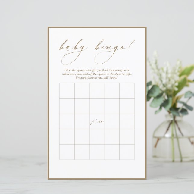 Modern kalligrafi | Baby Bingo (Stående Fram)