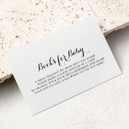 Modern kalligrafi baby shower bokförfrågan tilläggskort