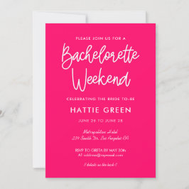 Modern kalligrafi Bachelorette Helg Inbjudningar
