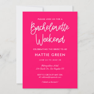 Modern kalligrafi Bachelorette Helg Inbjudningar