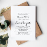 Modern kalligrafi Bat mitzvah Inbjudningar<br><div class="desc">Denna moderna bat mitzvah kalligrafi-inbjudan är perfekt för en rustik bat mitzvah. Den enkla och elegant designen har skript av typen klassisk och finare i svartvitt.</div>