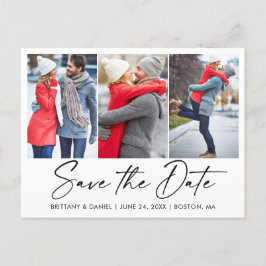 Modern kalligrafi Bläck 3 fotospara datum Vykort