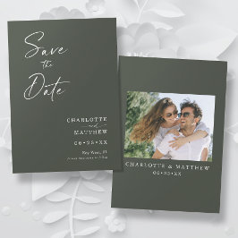 Modern kalligrafi Bläck Script 1 Photo New Olive Spara Datumet