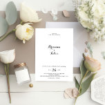 Modern kalligrafi Bröllop Inbjudningar<br><div class="desc">Denna moderna kalligrafinginbjudan till andningsbröllop är perfekt för ett rustiskt bröllop. Den enkla och elegant designen har skript av typen klassisk och finare i svartvitt.</div>