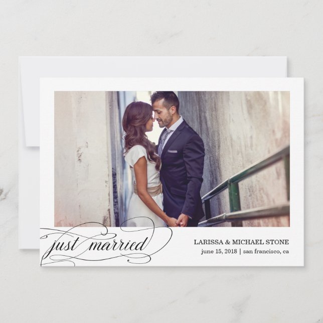 Modern kalligrafi | Bröllop meddelande Inbjudningar (Framsida)