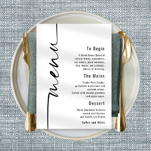 Modern kalligrafi Bröllop Menu valfri Färg Poster
