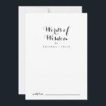 Modern kalligrafi Bröllop Ord i Wisdom Rådkort<br><div class="desc">Denna moderna kalligrafi av bröllop ord av visdomskort är en perfekt för ett bröllop i Österrike. Den enkla och elegant designen har skript av typen klassisk och finare i svartvitt. De här korten är perfekter för bröllop, möhippa, babydusch, studentfest och mycket mer. Anpassa korten med namn från bruden och brudgummen,...</div>
