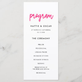 Modern kalligrafi bröllop program