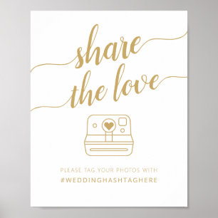 Modern kalligrafi Dela kärleken Hashtag Poster