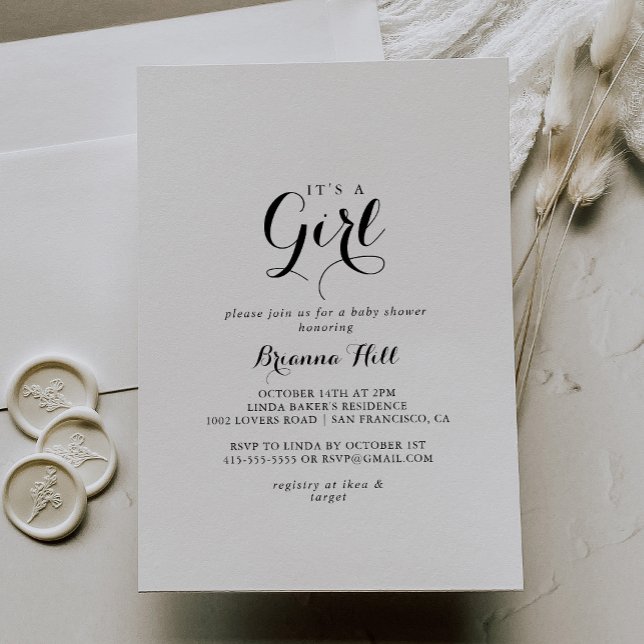 Modern kalligrafi Det är en liten babystötare Inbjudningar (Skapare uppladdad)