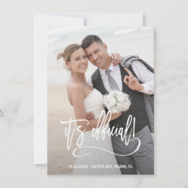 Modern kalligrafi Det är officiell Bröllop Meddelande