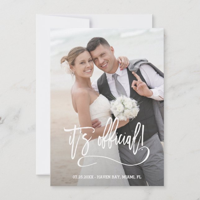 Modern kalligrafi Det är officiell Bröllop Meddelande (Framsida)