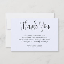 Modern kalligrafi. Enkel blå bröllopsskrift Tack Kort