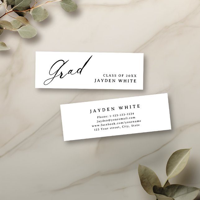 Modern kalligrafi Enkel examens namn kort (Modern Calligraphy Simple Graduation Name Card)