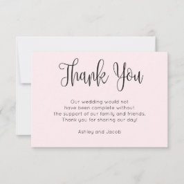 Modern kalligrafi. Enkel skript rosa bröllop Tack Kort