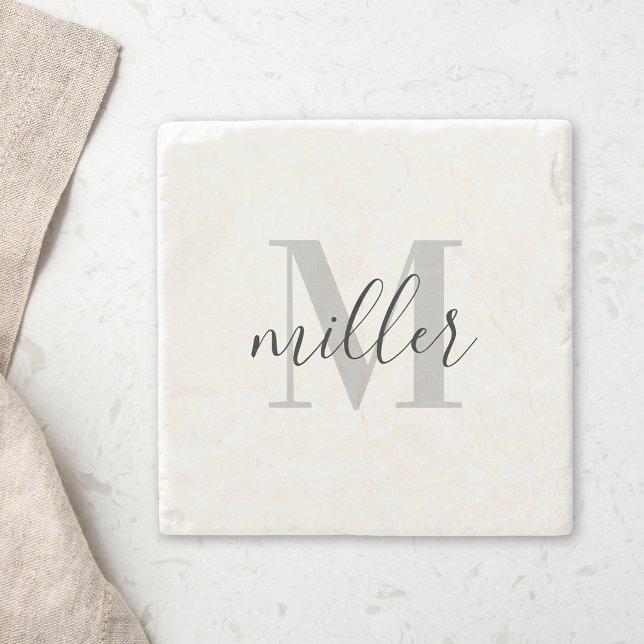 Modern kalligrafi-familjen Namn Monogram Stenunderlägg (Skapare uppladdad)
