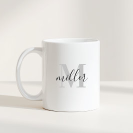 Modern kalligrafi familjenamn monogram kaffemugg