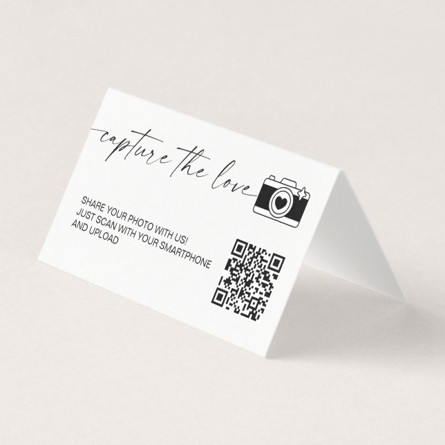 Modern kalligrafi Fånga Kärleken QR-kod Kort (Framsida)