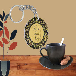 Modern kalligrafi Fars dag Guld Leafy Swirls