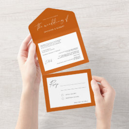 Modern kalligrafi - fast bränd Orange Bröllop