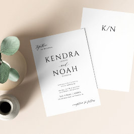 Modern kalligrafi för elegant vit och svart bröllo inbjudningar