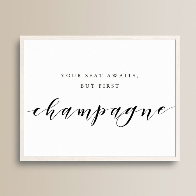 Modern kalligrafi, första champagne Bröllop Poster (Skapare uppladdad)