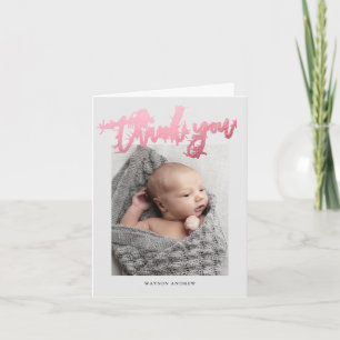 Modern kalligrafi Foto Baby Tack Kort