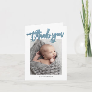 Modern kalligrafi Foto Baby Tack Kort