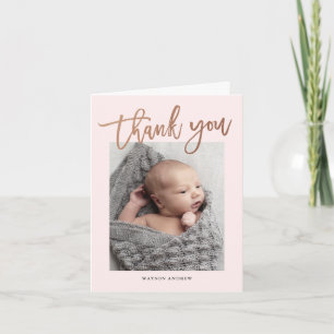 Modern kalligrafi Foto Baby Tack Kort