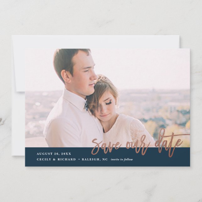 Modern kalligrafi foto spara datum datumet (Framsida)