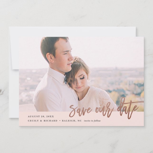 Modern kalligrafi-foto spara datumet (Framsida)