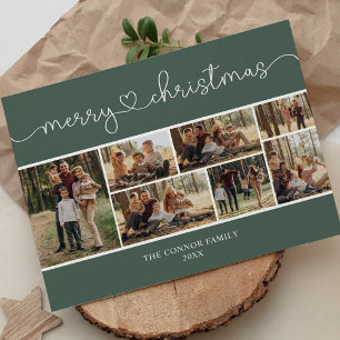 Modern kalligrafi fotocollage God Jul Vykort