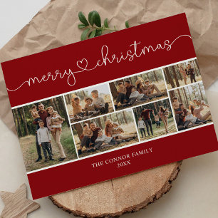 Modern kalligrafi fotokollage God Jul Vykort
