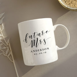 Modern kalligrafi Framtida fru Förlovningspresent Kaffemugg