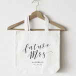 Modern kalligrafi, fru.. tygkasse<br><div class="desc">Anpassningsbar-designad tote-väska för att bruden ska ha en "framtida fru" modern snyggt-manusgrafi. Anpassa med namn och datum.</div>