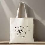 Modern kalligrafi, fru.. tygkasse<br><div class="desc">Anpassningsbar-designad tote-väska för att bruden ska ha en "framtida fru" modern snyggt-manusgrafi. Anpassa med namn och datum.</div>