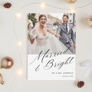 Modern kalligrafi Gift och Ljus Foto Julkort